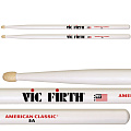 VIC FIRTH 5AW  барабанные палочки, тип 5A с деревянным наконечником, белого цвета, материал - гикори, длина 16", диаметр 0,565", серия American Classic