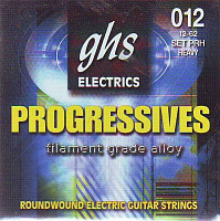 GHS PRH Струны для электрогитары, 12-15-24-32-40-52, сплав 52, круглая обмотка, Progressives