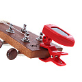 AROMA AT-201 Тюнер  хроматический  для гитары, бас, укулеле и скрипки на клипсе, цвет красный
