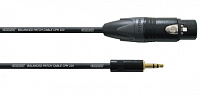Cordial CPM 3 FW-BAL микрофонный кабель XLR female/мини-джек стерео 3,5 мм, разъемы Neutrik, 3,0 м, черный