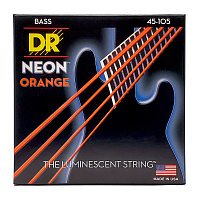 DR NOB-45 струны для 4-струнной бас-гитары, калибр 45-105, серия HI-DEF NEON™, обмотка никелированная сталь, покрытие люминесцентное