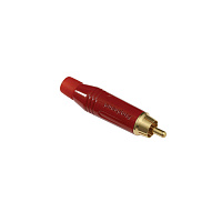 Amphenol ACPR-RED  Кабельный разъем RCA, M серия, папа, красный, позолоченные контакты