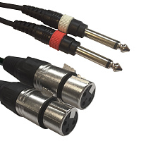 American Dj AC-2XF-2J6M/1,5 Аудиокабель 2 XLR "мама" - 2 джек моно 6.3 мм, длина 1.5 м
