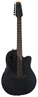 OVATION 2058TX-5 Elite T Deep Contour Cutaway 12-string Black Textured 12-струнная электроакустическая гитара