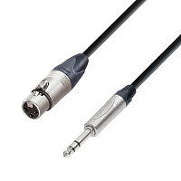 Adam Hall K5BFV0150 микрофонный кабель XLR(F)-Jack stereo, с разъёмами Neutrik, 1,5 м