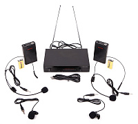 AUDIOVOICE WL-22HPM радиосистема с 2 головными и 2 петличными микрофонами