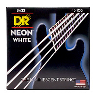 DR NWB-45 струны для 4-струнной бас-гитары, калибр 45-105, серия HI-DEF NEON™, обмотка никелированная сталь, покрытие люминесцентное