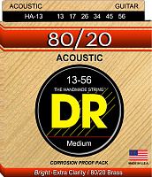 DR HA-13 струны для акустической гитары, калибр 13-56, серия HI-BEAM™, обмотка 80/20 бронза, покрытия нет