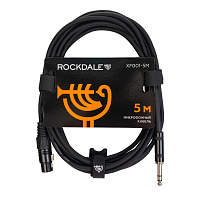 ROCKDALE XF001-5M готовый микрофонный кабель, разъемы XLR female - stereo jack male, длина 5 м, цвет черный