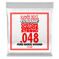 ERNIE BALL 1248 Classic Pure Nickel Wound .048  Струна одиночная для электрогитары Эрни Болл
