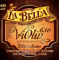 LA BELLA 630 (4/4)  струны для скрипки, металл (E-сталь,без обмотки, A,D,G -сталь,плоская обмотка)