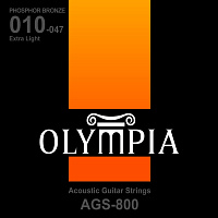 Olympia AGS800 струны для акустической гитары, Phosphor Bronze, калибр: 10-14-23w-30-39-47