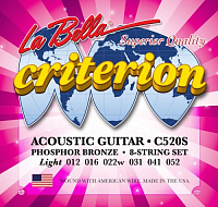 LA BELLA C520S  струны для акустической гитары - Light, фосфорная бронза, (012-016-022-031-041-052)