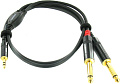 Cordial CFY 1.5 WPP кабель джек стерео 3.5 мм - 2 x моноджек 6.3 мм папа, длина 1.5 метра