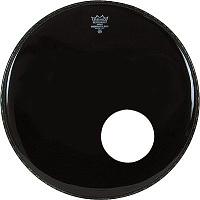 REMO P3-1022-ES-DM POWERSTROKE® 3 22' EBONY W/Pre-Cut Hole фронтальный черный пластик для большого барабана с отверстием