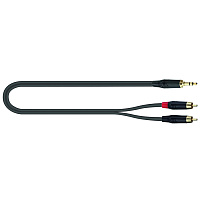 QUIK LOK JUST J352RCA 1 компонентный кабель серии Just, 1 м, металлические разъёмы Mini Jack Male Stereo (3,5 мм)  2RCA