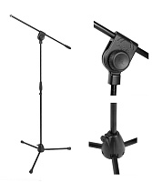 Proel PRO100BK Микрофонная стойка-журавль, высота 950-1600 мм, съемное основание-тренога, цвет черный