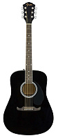 FENDER FA-125 DREADNOUGHT, BLACK WN акустическая гитара с чехлом, цвет черный