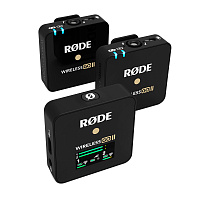RODE Wireless GO II  ультракомпактная двухканальная накамерная беcпроводная система. Дальность действия до 200 м. В комплект входят два передатчика с внутренним микрофоном и приемник с TRS-выходом 3,5 мм. Передатчики и приемник оснащены портом USB-C