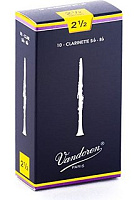 Vandoren CR1025 трости для кларнета Bb, традиционные, №2.5, упаковка 10 штук