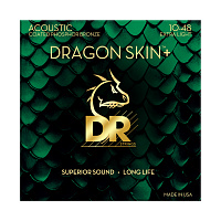 DR DAP-10 струны для акустической гитары, калибр 10-48, серия DRAGON SKIN+™