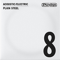 Dunlop DPS08 Acoustic/Electric Plain Steel  струна для акустической и электрогитары, сталь, 0.008