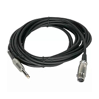 Invotone ACM1006/BK  Микрофонный кабель, mono jack 6.3  XLR3F, длина 6 метров, цвет черный
