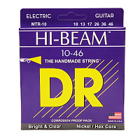 DR MTR-10  струны для электрогитары, калибр 10-46, серия HI-BEAM™, обмотка никелированная сталь, покрытия нет