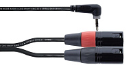 Cordial EY 1,5 WRMM кабель Y-адаптер, джек стерео 3.5 мм угловой - 2xXLR male, 1.5 м, черный