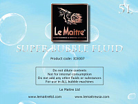 LE MAITRE SUPER BUBBLE FLUID жидкость для производства мыльных пузырей, канистра 5 литров