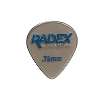 D'Andrea RDX551 0.75  Медиатор гитарный, материал полифенилсульфон, толщина 0.75 мм, средне-жёсткий, серия Radex, форма стандартная, упаковка 6 шт.