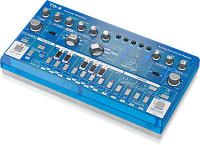 Behringer TD-3-BB басовый синтезатор, встроенный дисторшн, VCO, VCF, VCA, 16-шаговый секвенсор, 16 голосов, цвет синий