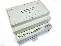 Eurolite SPD-6 Сплиттер сигнала DMX на DIN-рейку, 1 вход, 6 выходов, питание 220 В, ширина 84 мм, высота 91 мм, глубина 58 мм
