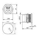 ROXTONE RAD24-C6A-S Панельный разъем RJ45 CAT6a с заземлением, круглый, цвет серебристый