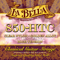 LA BELLA 850-HTC  струны для классической гитары - чистый нейлон, обмотка - золото, сильное натяжение