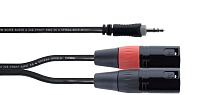 Cordial EY 3 WMM кабель Y-адаптер, джек стерео 3.5 мм - 2xXLR male, 3.0 м, черный
