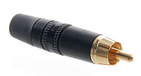 Neutrik NYS373-0 черная маркировочная полоса, кабельный разъем RCA корпус черный хром, золоченые контакты