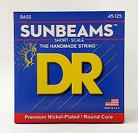 DR SNMR5-45 струны для 5-струнной короткомензурной бас-гитары, калибр 45-125, серия SUNBEAM™, обмотка никелированная сталь, покрытия нет