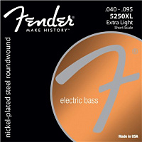 FENDER Super 5250 Bass Strings, Nickel-Plated Steel Roundwound, Short Scale, 5250XL .040-.095 Gauges, (4) Комплект струн для бас-гитары