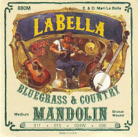 LA BELLA 880M  струны для мандолины, фосфорная бронза, среднее натяжение