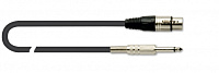 QUIK LOK MX777-5 готовый микрофонный кабель, 5 метров, разъемы XLR/F - Mono Jack 1/4, цвет черный