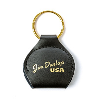 Dunlop 5200SI Picker's Pouch чехол-брелок для медиаторов, кожа, цвет черный, логотип золотого цвета