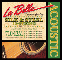 LA BELLA 710-12M струны для 12-струнной гитары - среднее натяжение, обмотка - серебро (012.012-016.016-025w.010p-033.016p-046.023p-.056.031w)
