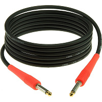 KLOTZ KIKC3.0PP3 готовый инструментальный кабель, чёрный, прямые разъёмы KLOTZ Mono Jack (цвет коралл), длина 3 метра