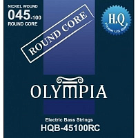 Olympia HQB45100RC Струны для бас-гитары, средне-лёгкого натяжения, обмотка из никеля, круглый корд, калибр: 45-65-80-100