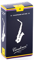 Vandoren SR214 трости для альт-саксофона , традиционные (синяя пачка), №4, (упаковка 10 шт.)