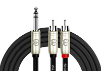Kirlin Y-344PR 1M BK кабель Y-образный 1 м, 1/4" стереоджек - 2 x RCA 