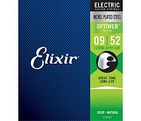 ELIXIR 19007 Optiweb Комплект струн для 7-струнной электрогитары, никелированная сталь, Super Light, 9-52