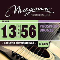 Magma Strings GA150PB  Струны для акустической гитары, серия Phosphor Bronze, калибр: 13-17-26-36-46-56, обмотка круглая, фосфористая бронза, натяжение Medium