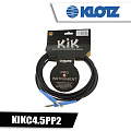 KLOTZ KIKC4.5PP2 инструментальный кабель, разъёмы KLOTZ  6.3 мм джек моно - 6.3 мм дже моно голубого цвета с позолоченными контактами, длина 4.5 метра